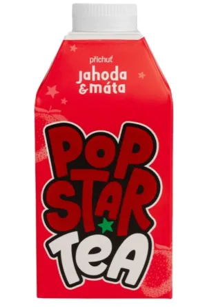 Popstar tea jahoda a mäta 500ml
