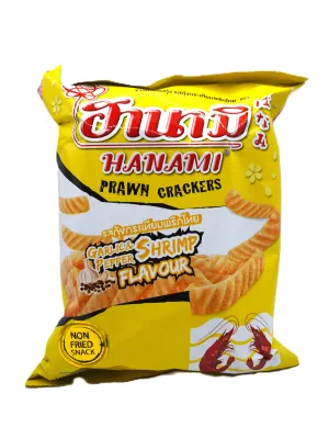 HANAMI krekry s príchuťou cesnak, čierne korenie a krevety 60g