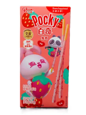 Glico Pocky Little Rabbit Sušienkové paličky s polevou s jahodovou a mliečnou príchuťou 35g